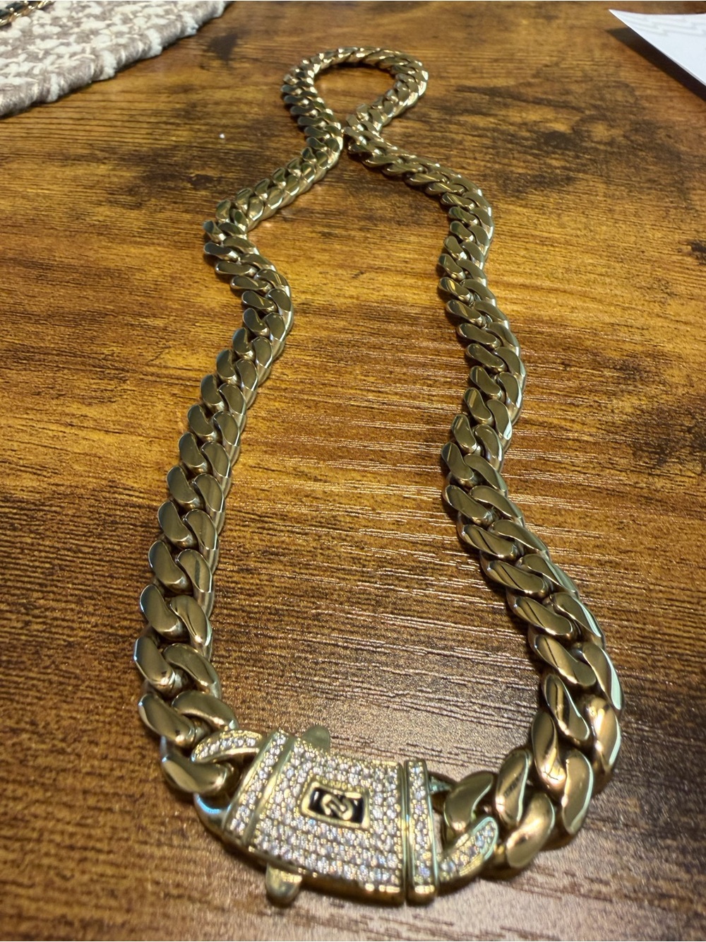 Gold Cuban Link Necklace and Bracelet Set - Picture 8 of 10